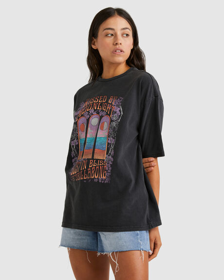 OFF BLACK WOMENS CLOTHING BILLABONG T-SHIRTS + SINGLETS - UBJZT00308-OFB