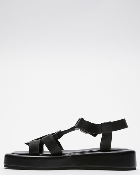 BLACK WOMENS FOOTWEAR WALNUT SANDALS - SIENNAS22BLK