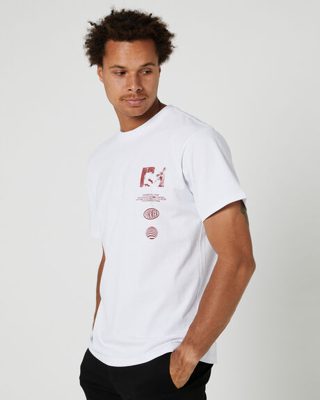 WHITE MENS CLOTHING FORMER GRAPHIC TEES - FTE-23112WHT