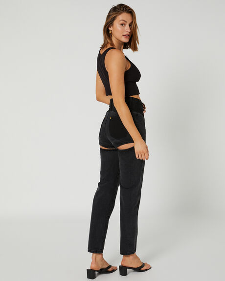 BLACK VINTAGE WASH WOMENS CLOTHING JGR AND STN JEANS - JSB023BLKV