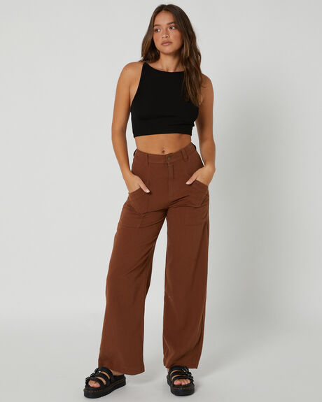 BROWN WOMENS CLOTHING RUSTY PANTS - PAL1324-BRN