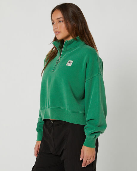 KELLY GREEN WOMENS CLOTHING STUSSY JUMPERS + HOODIES - ST121305KEL