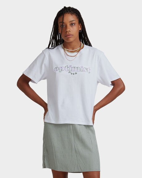 WHITE WOMENS CLOTHING RVCA TEES - UVJZT00111-WHT