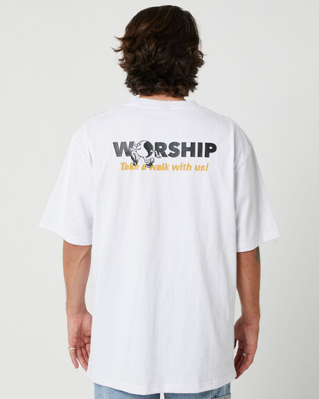 WHITE MENS CLOTHING WORSHIP T-SHIRTS + SINGLETS - WORH23-105AWHT