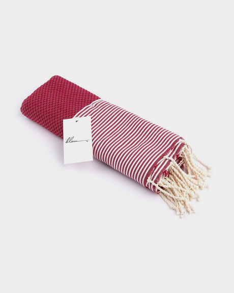 RED WOMENS ACCESSORIES BLEM BEACH ACCESSORIES TOWELS - BORDEUXALLR