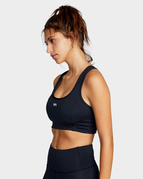 BLACK WOMENS ACTIVEWEAR RVCA SPORTS BRAS - AVJKT00131-BLK