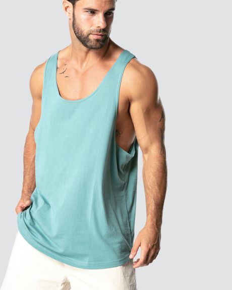 OCEAN BLUE MENS CLOTHING ONEBYONE SINGLETS + TANKS - OBO-1073-S