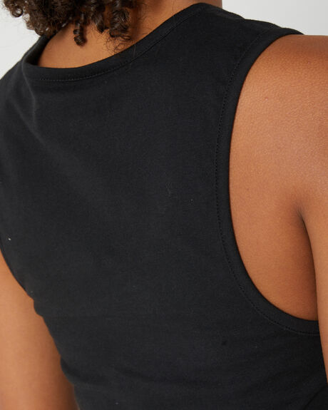 BLACK WOMENS CLOTHING HURLEY T-SHIRTS + SINGLETS - WSISU23HOMBLK