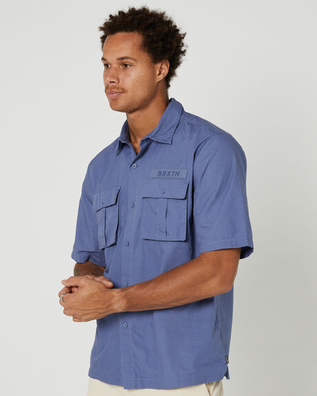 PACIFIC BLUE MENS CLOTHING BRIXTON SHIRTS - 1325PACBL