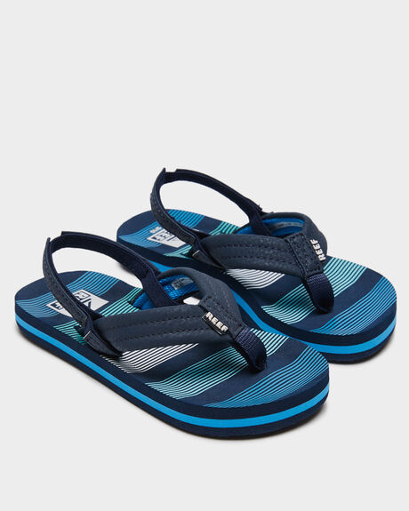 DEEP SEAS STRIPE KIDS YOUTH BOYS REEF SLIDES + THONGS - CI4155DST