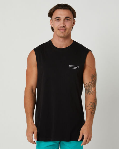 BLACK MENS CLOTHING UNIT T-SHIRTS + SINGLETS - 232146001-BLA