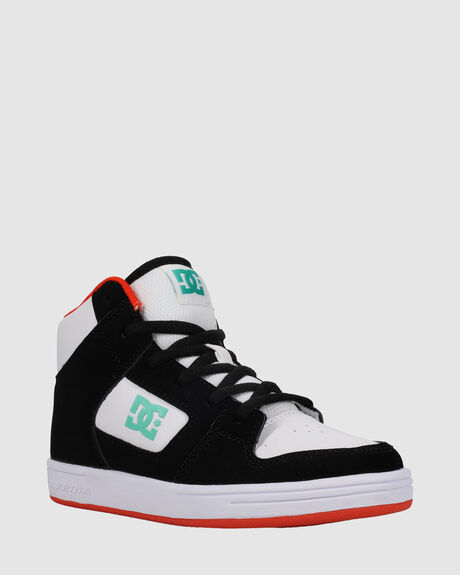 BLACK/GREEN/ORANGE KIDS BOYS DC SHOES SNEAKERS - ADBS300395-XKGN