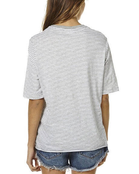 TILLY GREY STRIPE WOMENS CLOTHING THE BARE ROAD TEES - 6-9-1403-3-04GMSTR