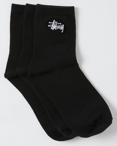 BLACK WOMENS ACCESSORIES STUSSY SOCKS + UNDERWEAR - ST791028BLACK