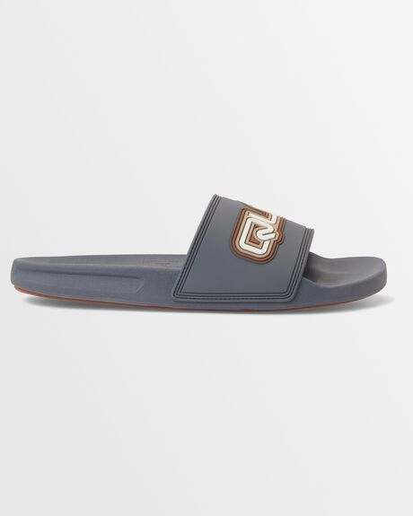 GREY 3 MENS FOOTWEAR QUIKSILVER SLIDES + THONGS - AQYL101354-SYJ3