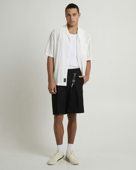 WHITE MENS CLOTHING BLACK NOISE WHITE RAIN SHIRTS - BNMS25327-WHT
