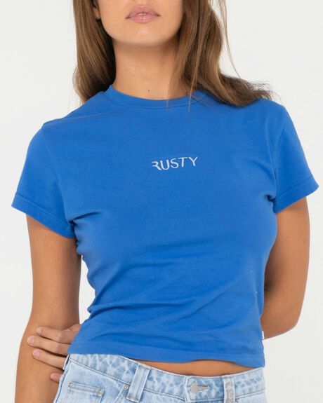 BLUE WOMENS CLOTHING RUSTY T-SHIRTS + SINGLETS - W24-TTL1327-BPH-06