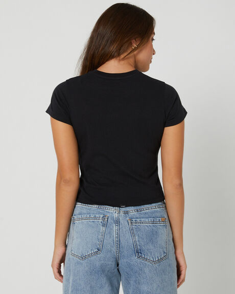 WASHED BLACK WOMENS CLOTHING THRILLS TEES - WTA23-131BWBLK