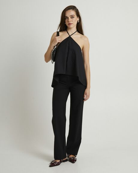 BLACK WOMENS CLOTHING SUBTITLED TOPS - SBWS25630-BLK