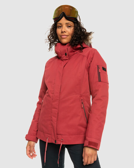 BRICK RED SNOW WOMENS ROXY SNOW JACKET - ERJTJ03367-RQN0