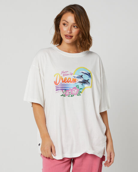WASHED WHITE WOMENS CLOTHING MISFIT TEES - MT126005WSHW