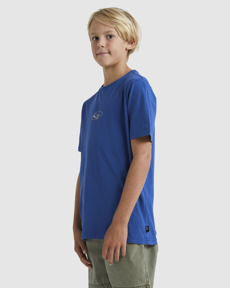 MONACO BLUE KIDS YOUTH BOYS QUIKSILVER T-SHIRTS + SINGLETS - UQBZT03385-BYC0