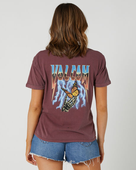 BURGUNDY WOMENS CLOTHING VOLCOM TEES - B3512307BUR