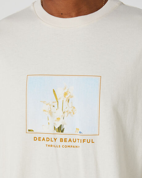 HERITAGE WHITE MENS CLOTHING THRILLS GRAPHIC TEES - TA23-135AHERIT