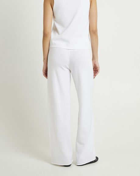 WHITE WOMENS CLOTHING SUBTITLED PANTS - SBWS22782-WHT