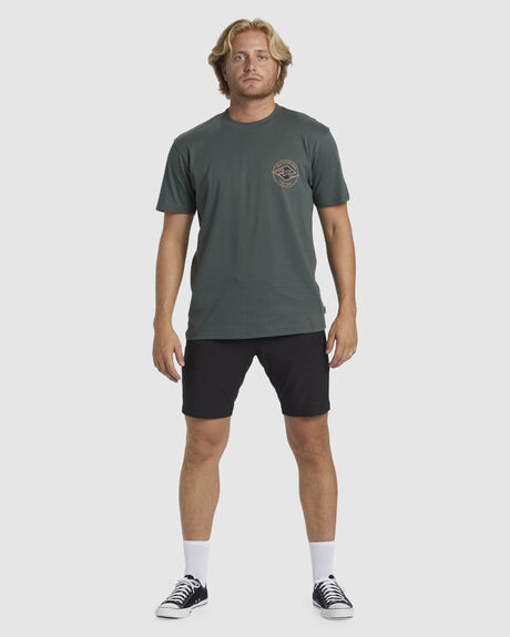 SLATE GREEN MENS CLOTHING BILLABONG T-SHIRTS + SINGLETS - ABYZT02451-KRN0