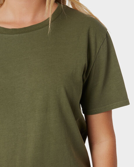 ARMY GREEN COMBO WOMENS CLOTHING VOLCOM TEES - B3532076ARC