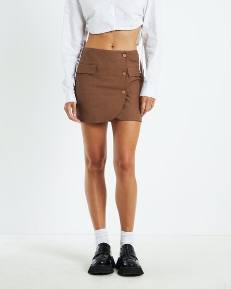 BROWN WOMENS CLOTHING SUBTITLED SKIRTS - 52343900027