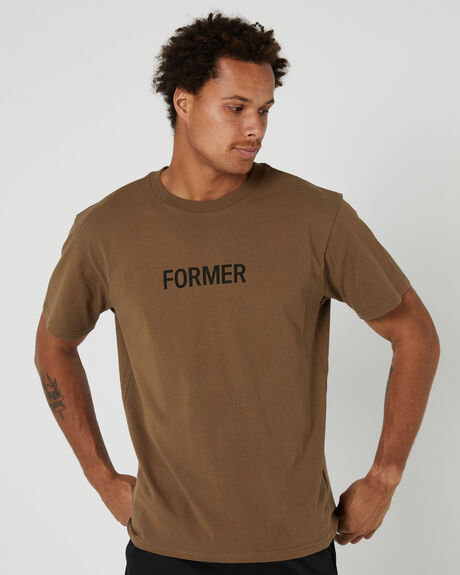 BROWN MENS CLOTHING FORMER GRAPHIC TEES - FTE-23101BRN
