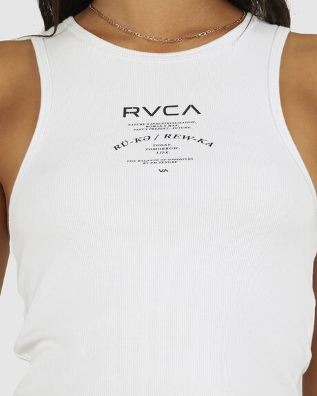 WHITE WOMENS CLOTHING RVCA SINGLETS - UVJKT00147-WHT