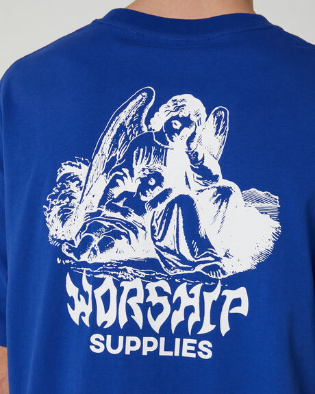 BLUE MENS CLOTHING WORSHIP T-SHIRTS + SINGLETS - WORH23-113EBLK
