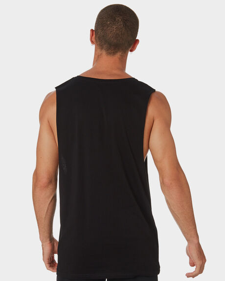 BLACK MENS CLOTHING AS COLOUR SINGLETS + TANKS - 5025BLK