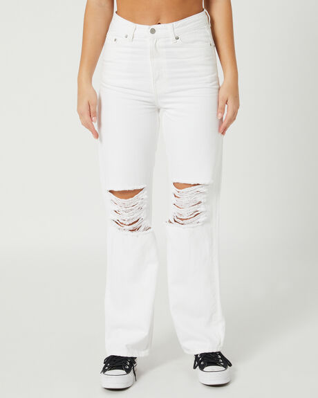 WHITE RIPPED WOMENS CLOTHING DR DENIM JEANS - 2010108-C02