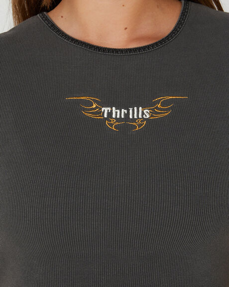 MERCH BLACK WOMENS CLOTHING THRILLS TEES - WTA23-174BMBLK
