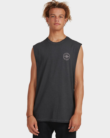 BLACK MENS CLOTHING BILLABONG SINGLETS + TANKS - UBYZT00123-BLK