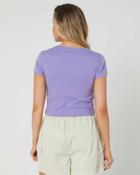 WASHED VIOLET WOMENS CLOTHING STUSSY TEES - ST122006VIO