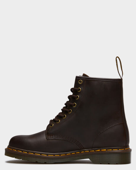 DARK BROWN CRAZY HORSE MENS FOOTWEAR DR. MARTENS BOOTS - 11822203