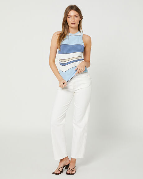 BLUE STRIPE WOMENS CLOTHING MINKPINK SINGLETS - MG2204821STRP