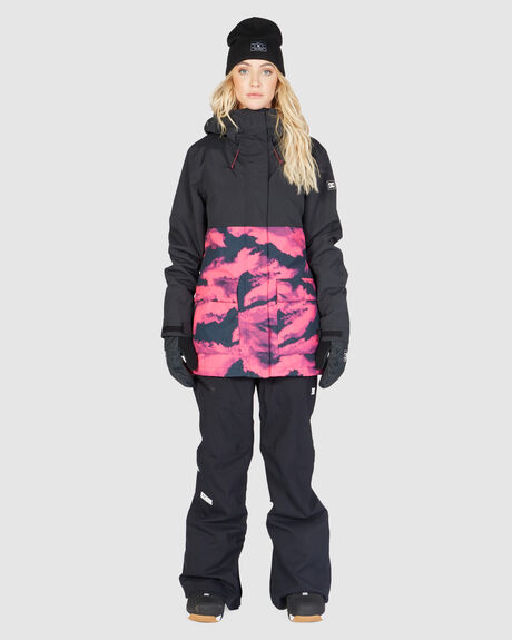 CRAZY PINK CLOUDS SNOW WOMENS DC SHOES SNOW JACKET - ADJTJ03031-XMMK
