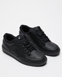 Black nike leather sneakers sale