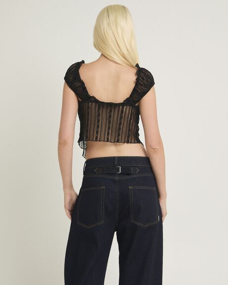 BLACK WOMENS CLOTHING INSIGHT TOPS - GPW0003203-BLK-XXS