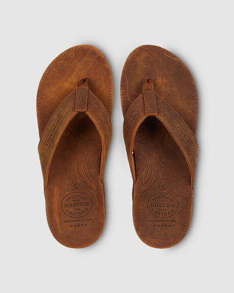 BROWN MENS FOOTWEAR KUSTOM THONGS - 4982206BRN