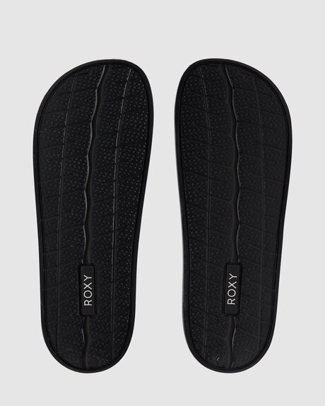 BLACK GEO WOMENS FOOTWEAR ROXY SLIDES + THONGS - ARJL100679-BK1