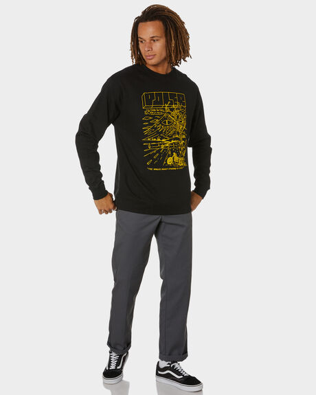 BLACK MENS CLOTHING POLER SWEATS - 212APM2503-BLK