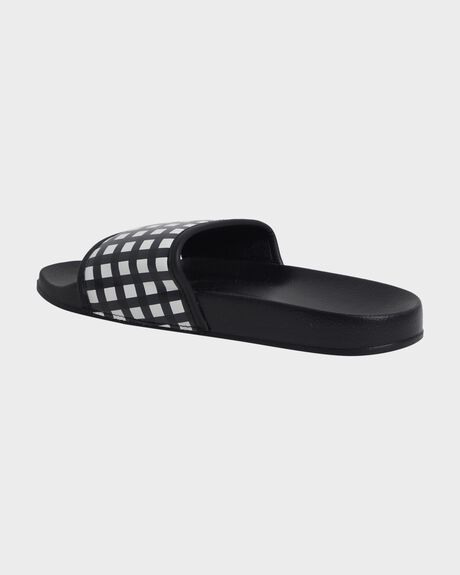 BLACK/WHITE CHECKER WOMENS FOOTWEAR ROXY SLIDES + THONGS - ARJL100909-BWC