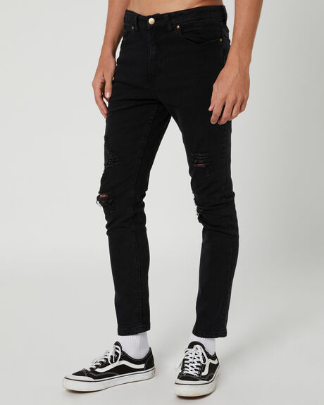 WASHED BLACK MENS CLOTHING SWELL JEANS - S5214193WBLK